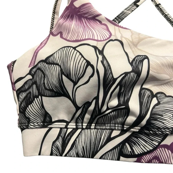 Koalani Tropical Pattern Sport Bra Removable Pads Medium Support Size Large - Picture 3 of 7